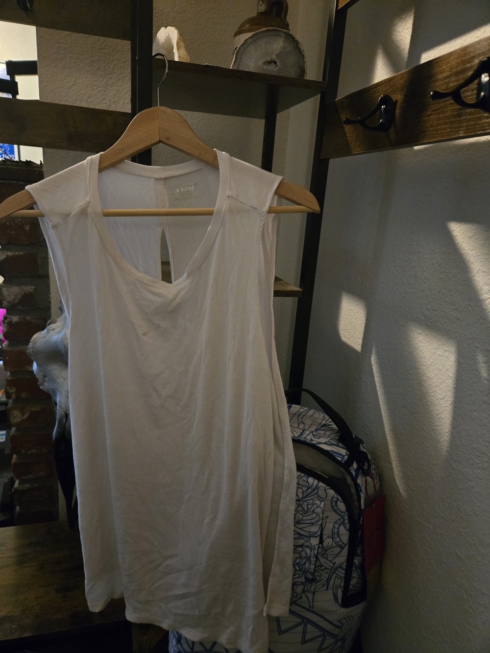 Avia White Sleeveless V-Neck Tank Top
